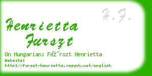 henrietta furszt business card